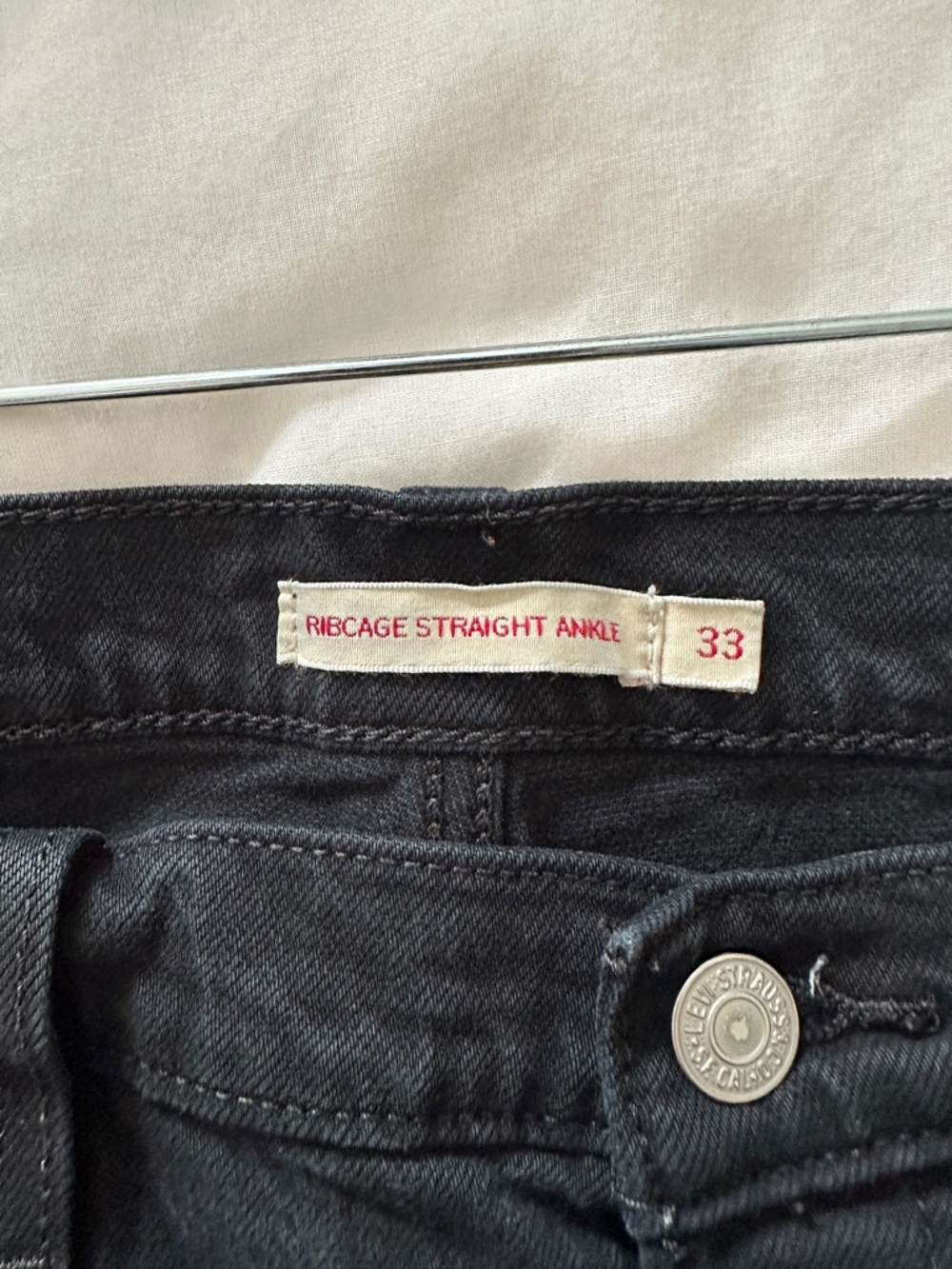 Women’s Levi Ribcage Ankle Straight Jeans 33x27 Black Sprout - Picture 4 of 6